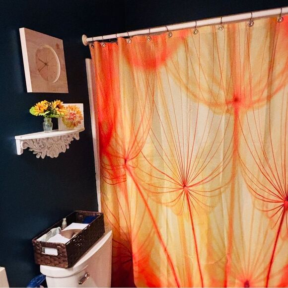 Dandelions Red Orange Yellow Shower Curtain - Picture 5 of 6